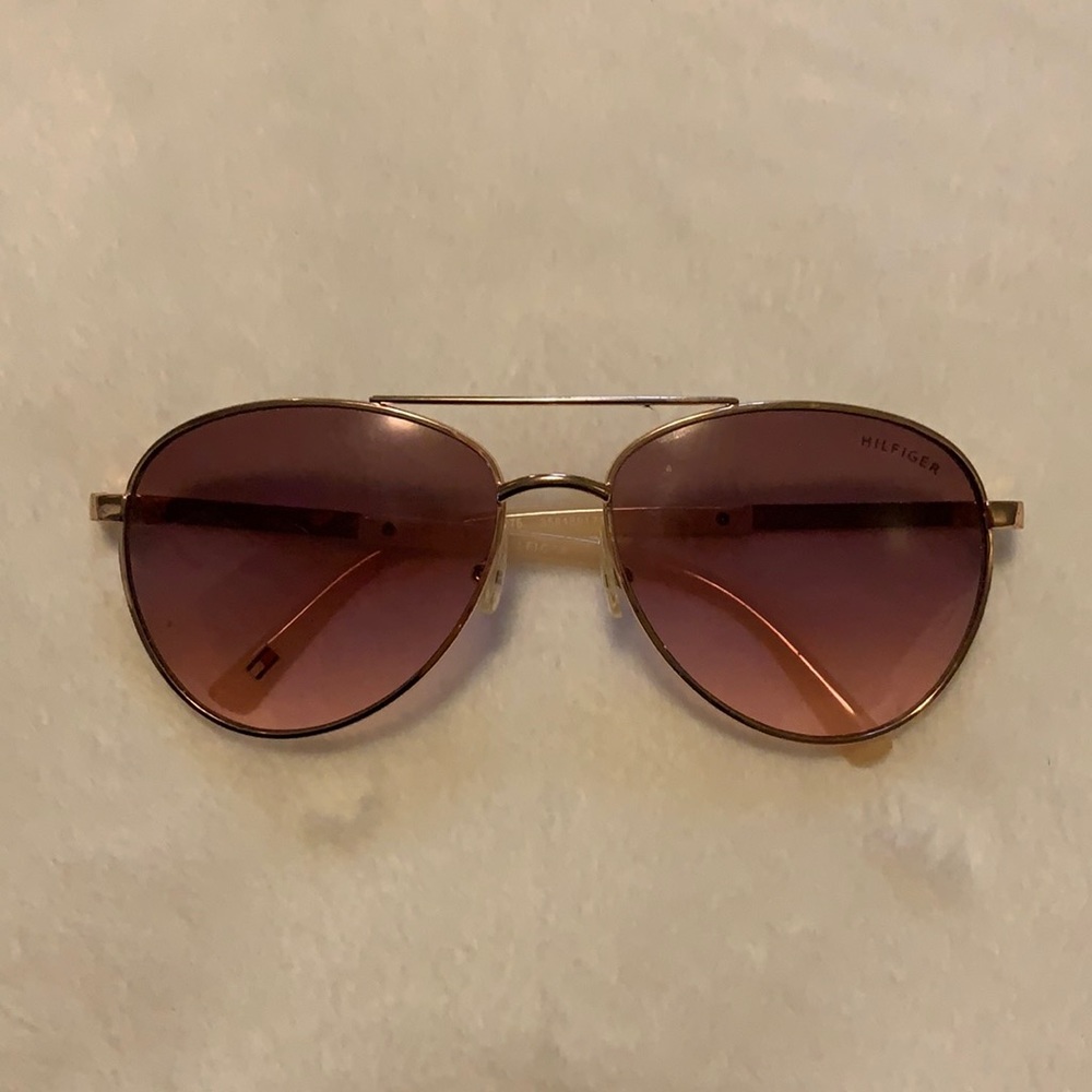 Rose Gold Tommy Hilfiger Aviator Sunglasses